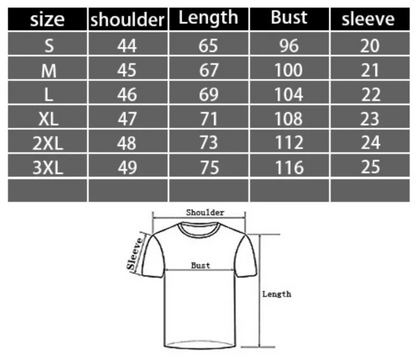 Size chart in centimeters for Praise Him With Strings Christian tee